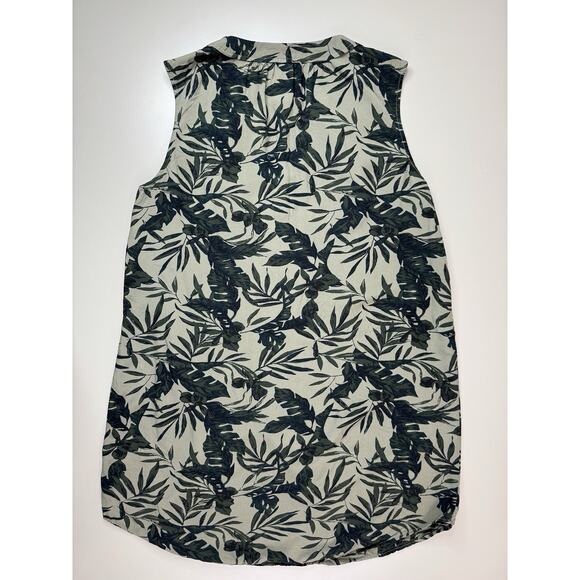 Old Navy Women’s Tropical Shift Dress L Green Black Floral Resort Vacation Rayon - Picture 10 of 11